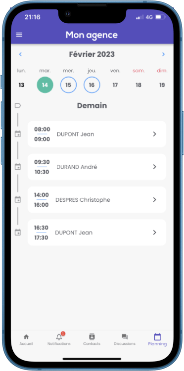 Application mobile Wandle - Planning